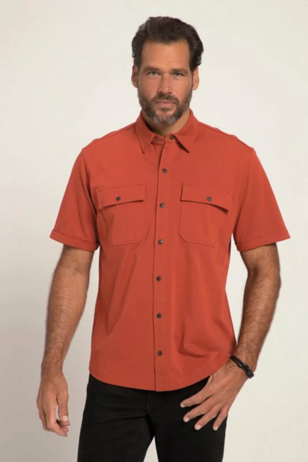 JP1880 Kurzarmhemd Jersey-Hemd Halbarm Kent-Kragen Modern Fit günstig online kaufen