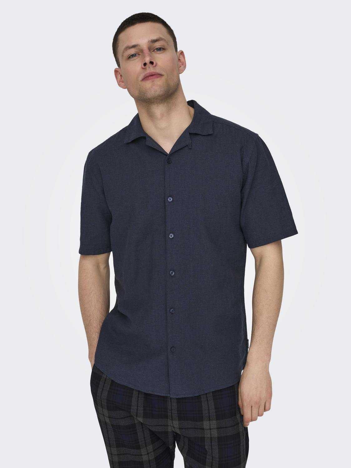 ONLY & SONS Kurzarmhemd "ONSCAIDEN SS SOLID RESORT LINEN NOOS" günstig online kaufen