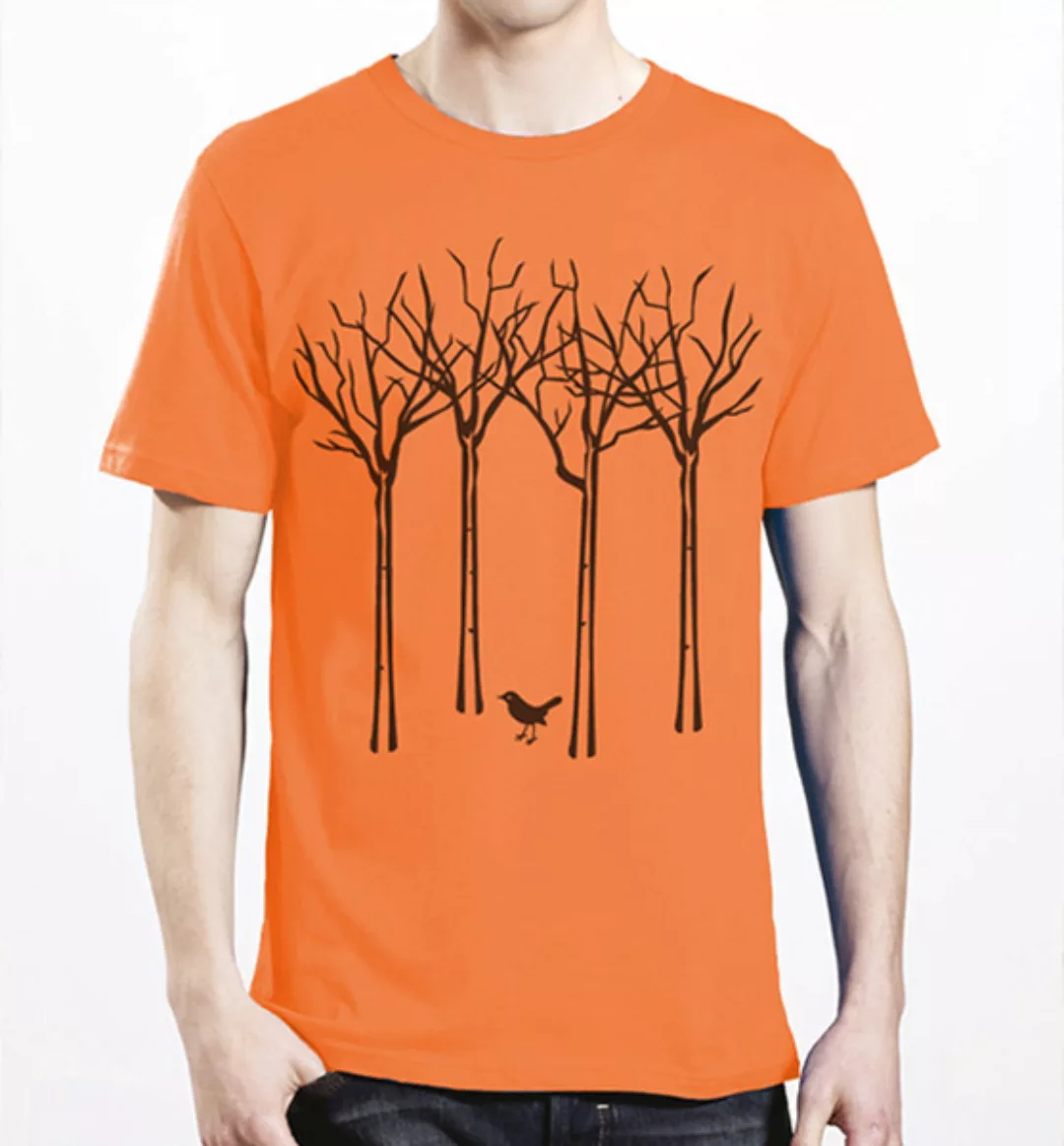 Vogel Im Wald T-shirt Für Männer In Orange günstig online kaufen