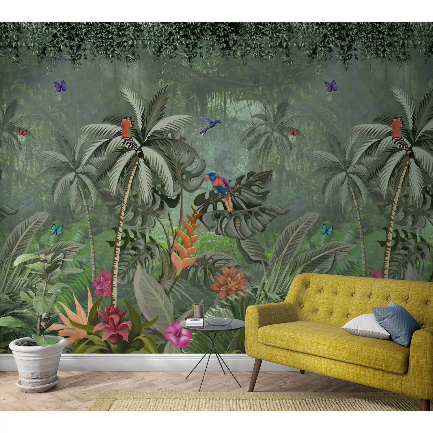 Marburg Vliestapete Floral Tropisch Grün 270 cm x 212 cm FSC® günstig online kaufen