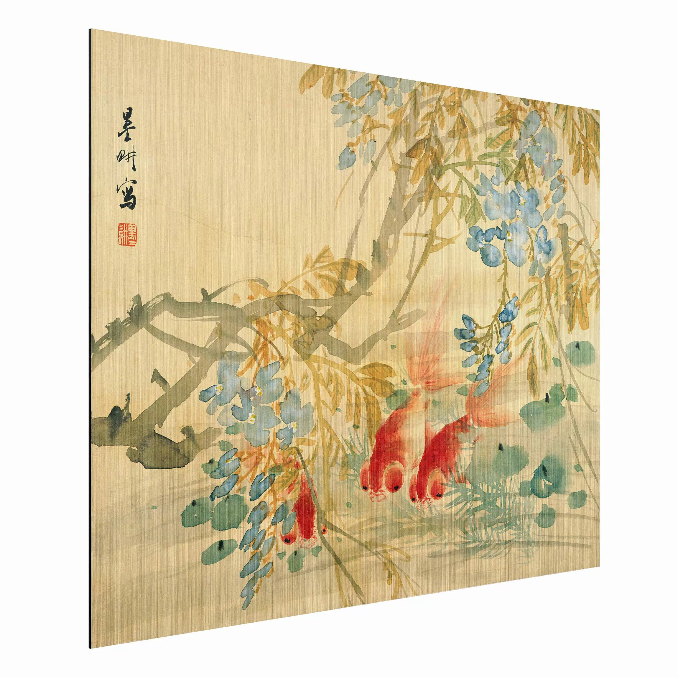 Alu-Dibond Bild Kunstdruck - Querformat 4:3 Ni Tian - Goldfische günstig online kaufen