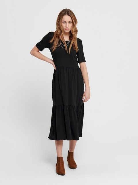 JACQUELINE de YONG Shirtkleid Lockeres Midi Rüschen Kleid Maxi Bluse Kurzar günstig online kaufen