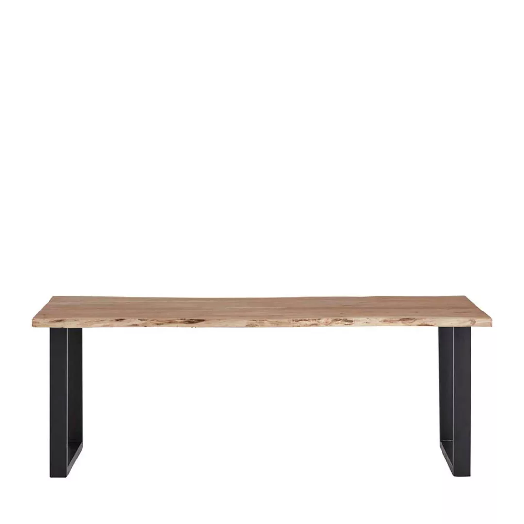 Tisch Esszimmer Baumkante aus Akazie Massivholz Metall günstig online kaufen