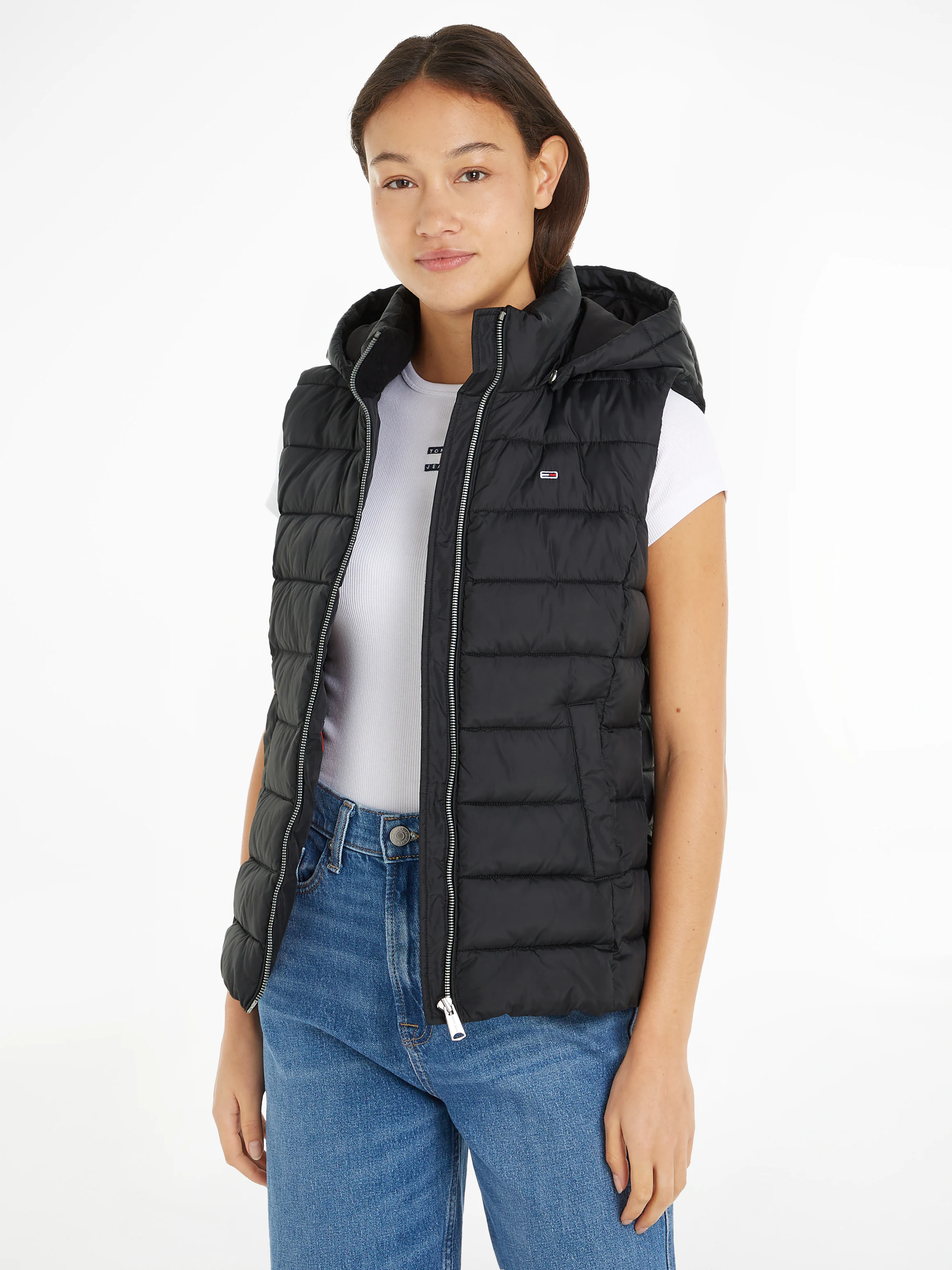 Tommy Jeans Steppweste "TJW BASIC HOODED VEST", mit Kapuze günstig online kaufen