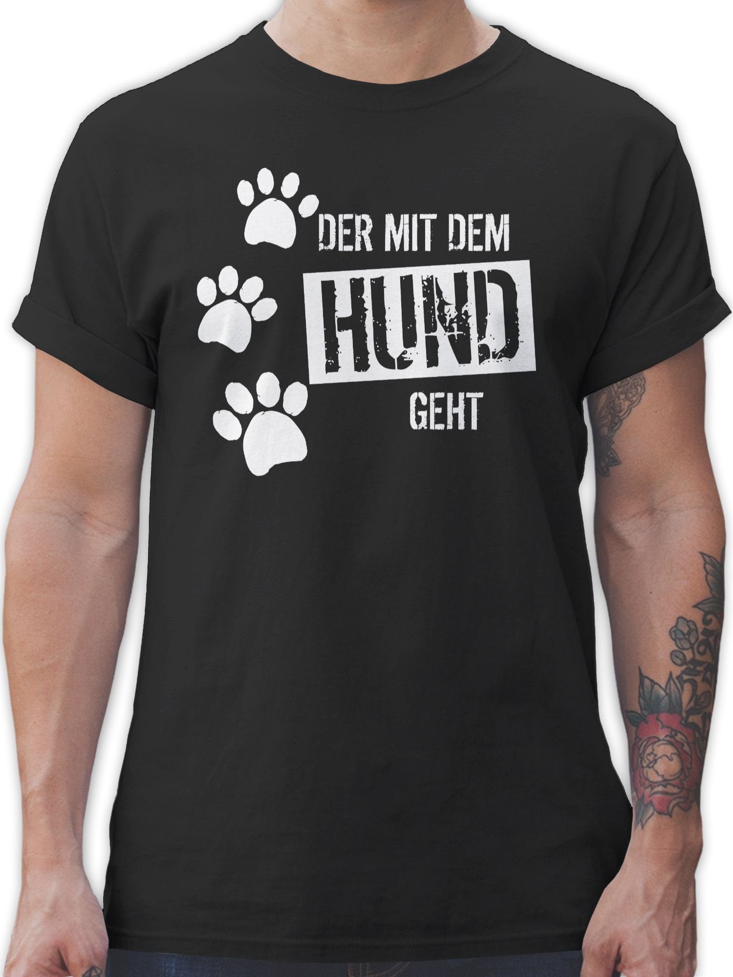 Shirtracer T-Shirt Der mit dem Hund günstig online kaufen