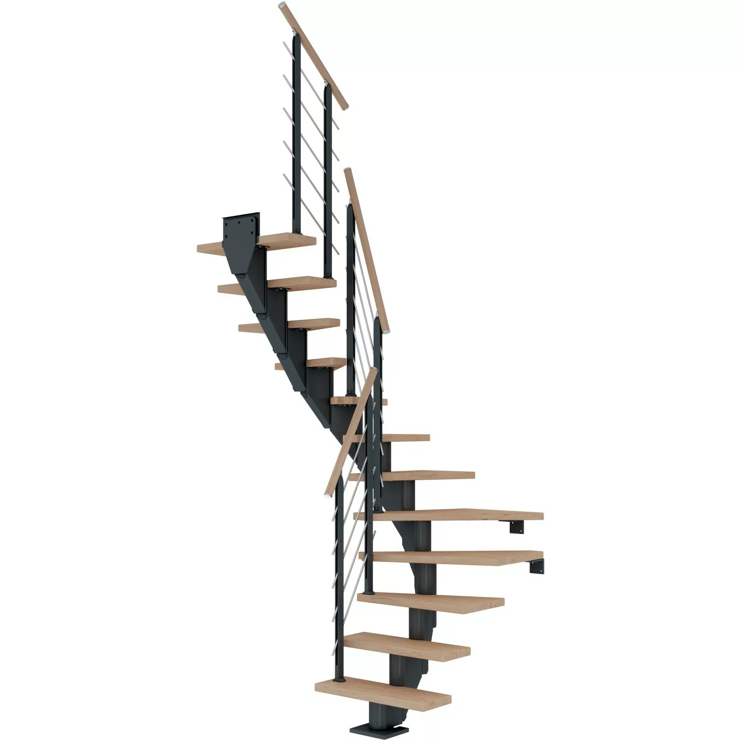 Dolle Mittelholmtreppe Frankfurt Eiche Weiß Anthr. GH bis 301 cm 1/2 gew 65 günstig online kaufen