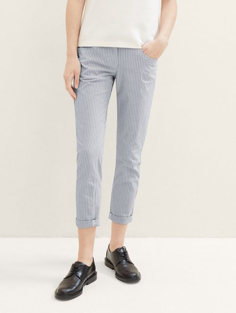 Tom Tailor Damen Hose TAPERED RELAXED - Relaxed Fit - Gestreift günstig online kaufen