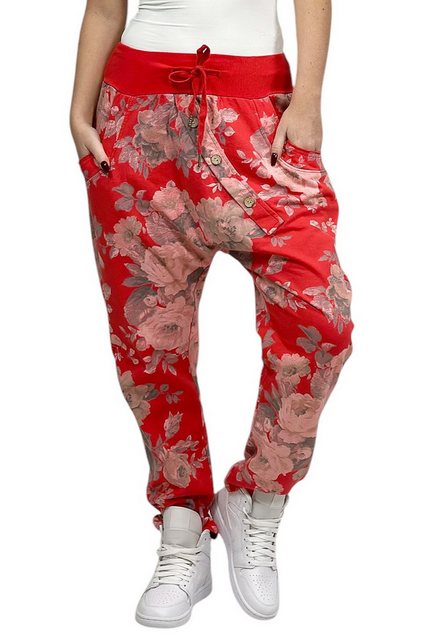 Mississhop Boyfriend-Hose Damen Hose Sweatpants Jogginghose Blumen M.130 günstig online kaufen