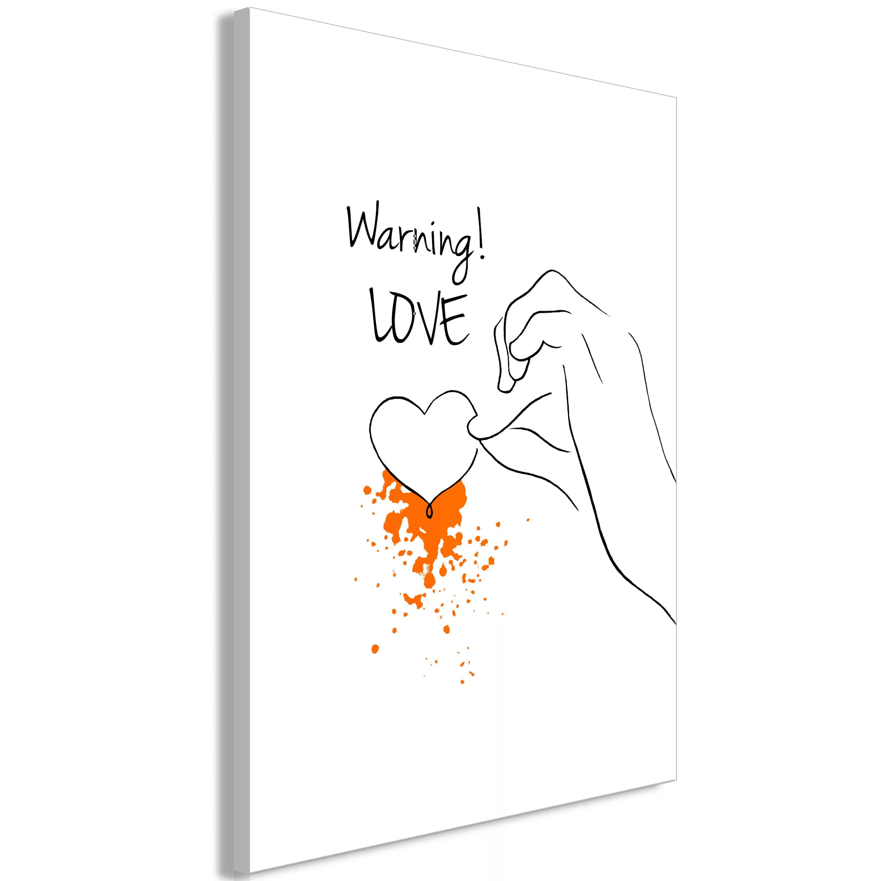 Wandbild - Warning! Love (1 Part) Vertical günstig online kaufen
