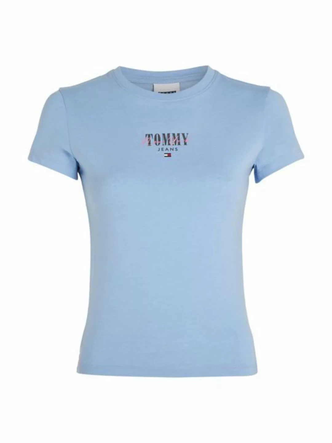 Tommy Jeans Rundhalsshirt Rib Slim Essential Logo Rippshirt, feines Jersey günstig online kaufen