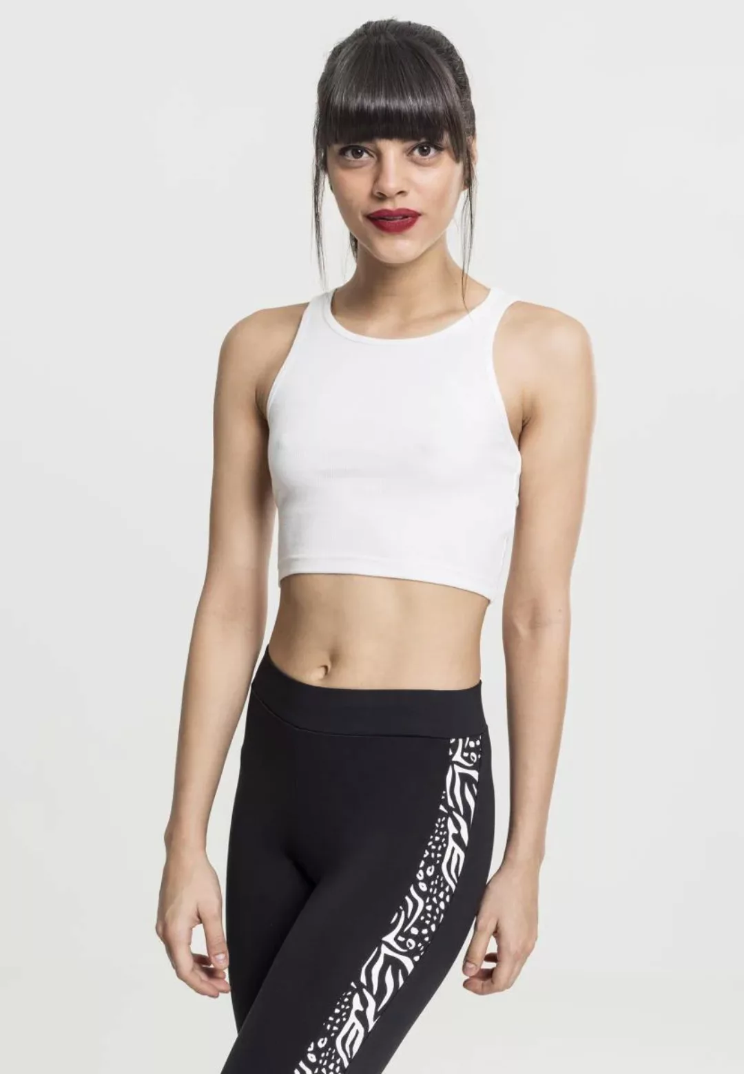 URBAN CLASSICS Muskelshirt "Urban Classics Damen Ladies Rib Cropped Top" günstig online kaufen