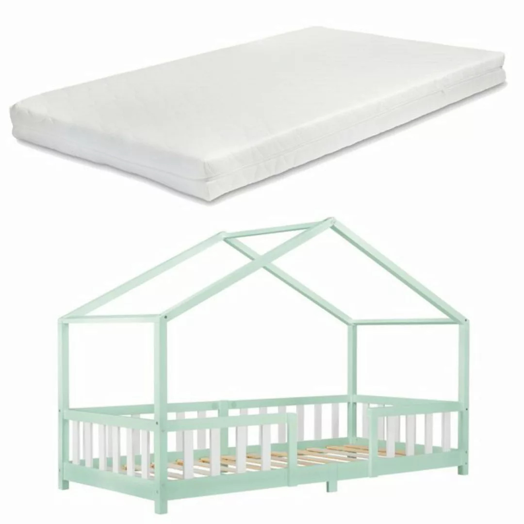 en.casa Kinderbett (Bett und Matratzen), »Treviolo« Hausbett mit Matratze M günstig online kaufen