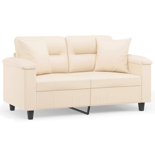 vidaXL Sofa 2-Sitzer-Sofa mit Kissen Beige 120 cm Mikrofasergewebe günstig online kaufen