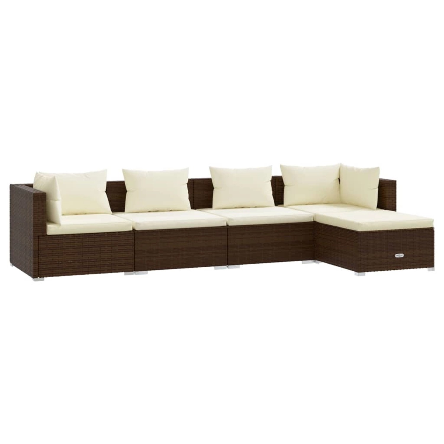 vidaXL 5-tlg Garten-Lounge-Set mit Kissen Poly Rattan Braun Modell 28 günstig online kaufen