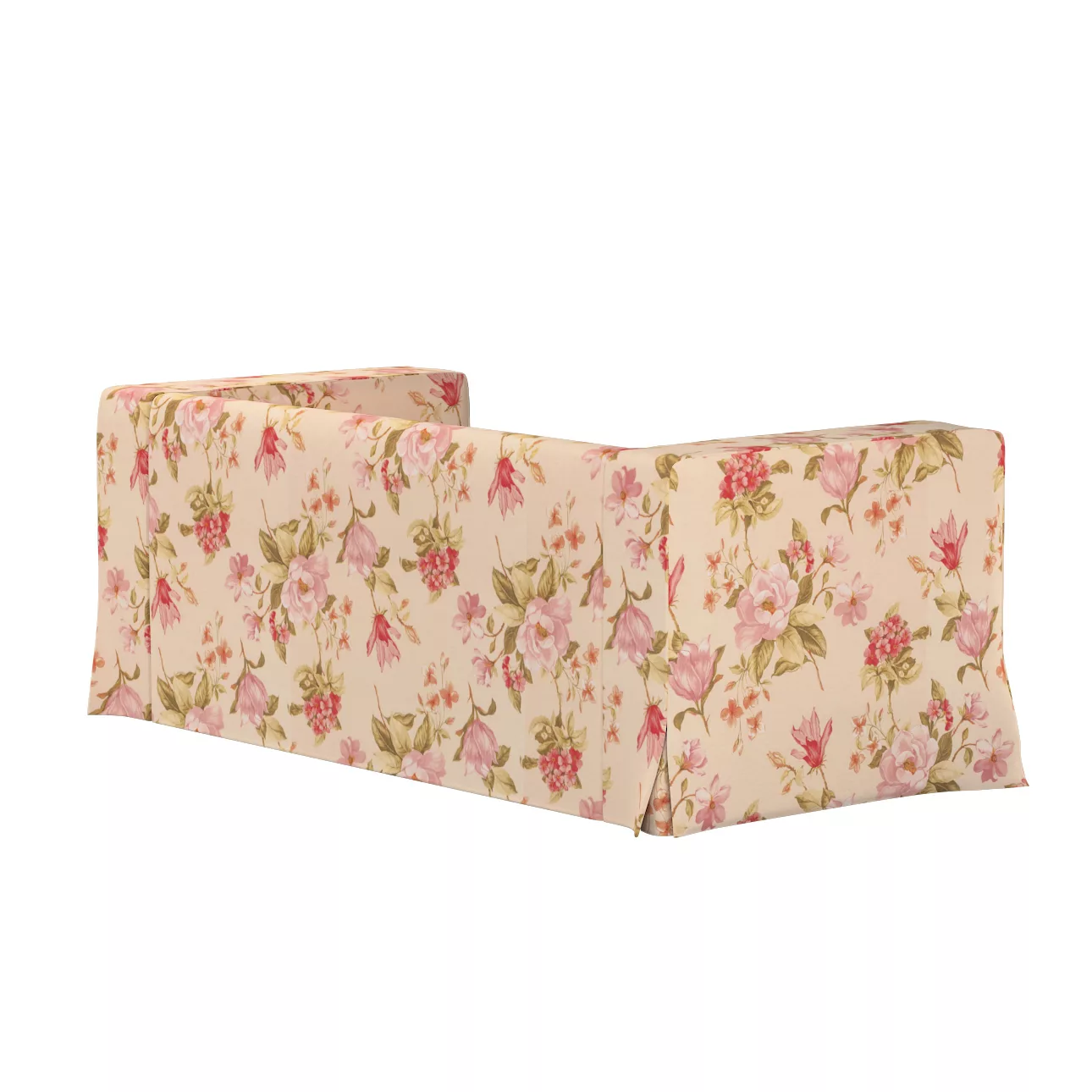Bezug für Klippan 2-Sitzer Sofa, lang mit Kellerfalte, creme-rosa, Klippan günstig online kaufen