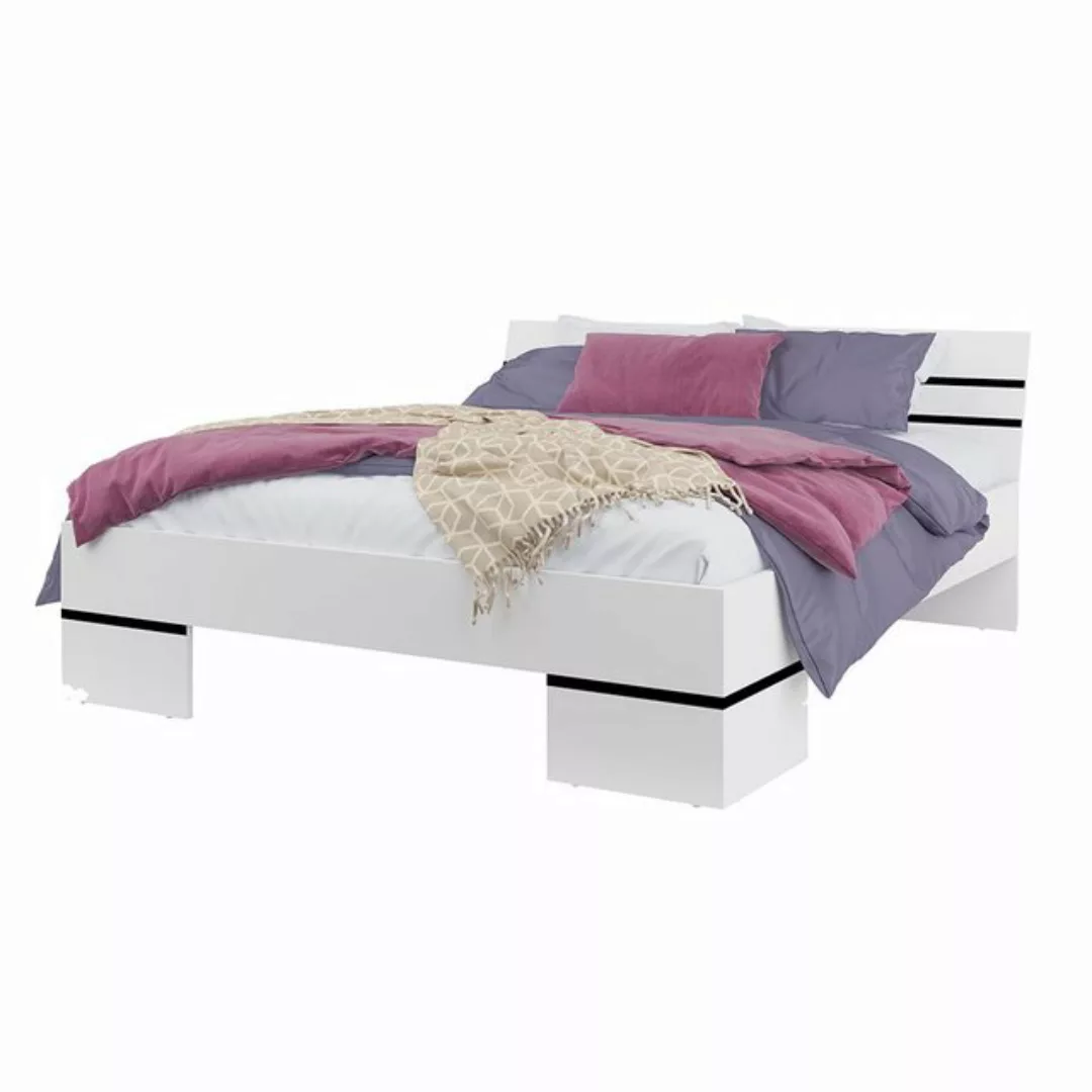 Bett Doppelbett, 180 cm Liegefläche, in weiß VALLETTA-83, B/H/T ca. 186/89/ günstig online kaufen