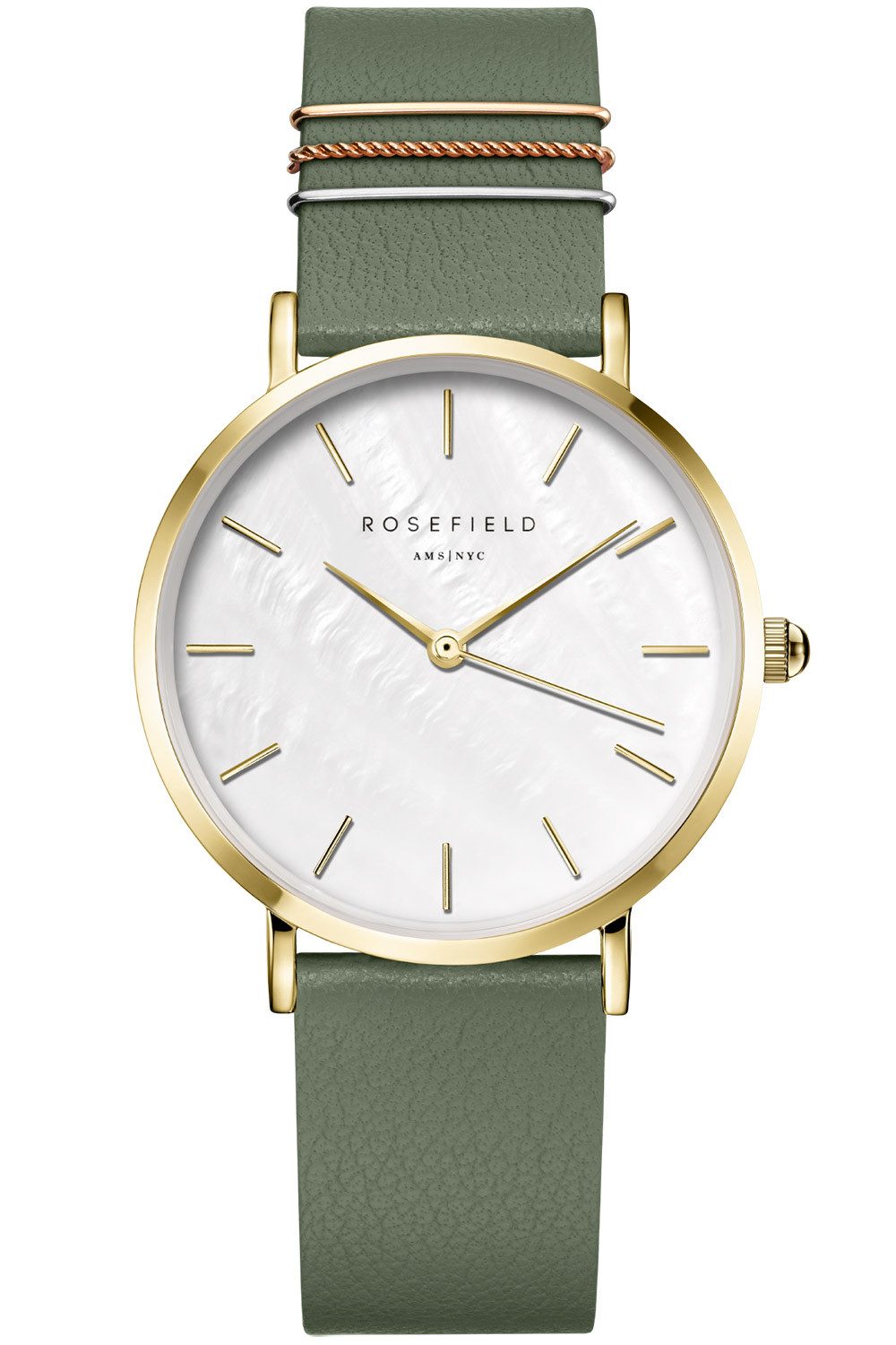 ROSEFIELD Quarzuhr West Village Olivgrün/Weiß günstig online kaufen