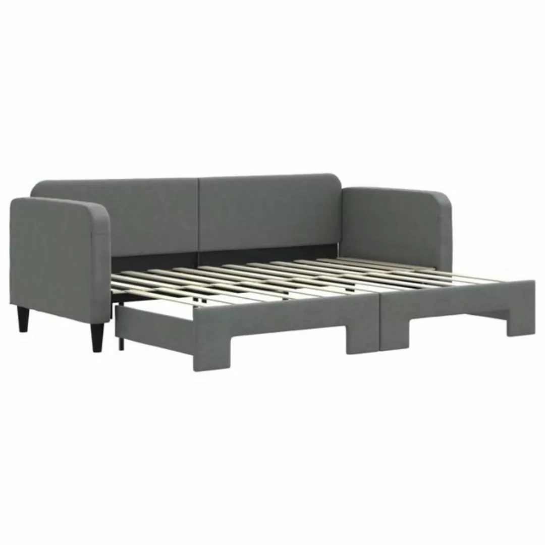 vidaXL Bett Tagesbett Ausziehbar Dunkelgrau 80x200 cm Stoff günstig online kaufen