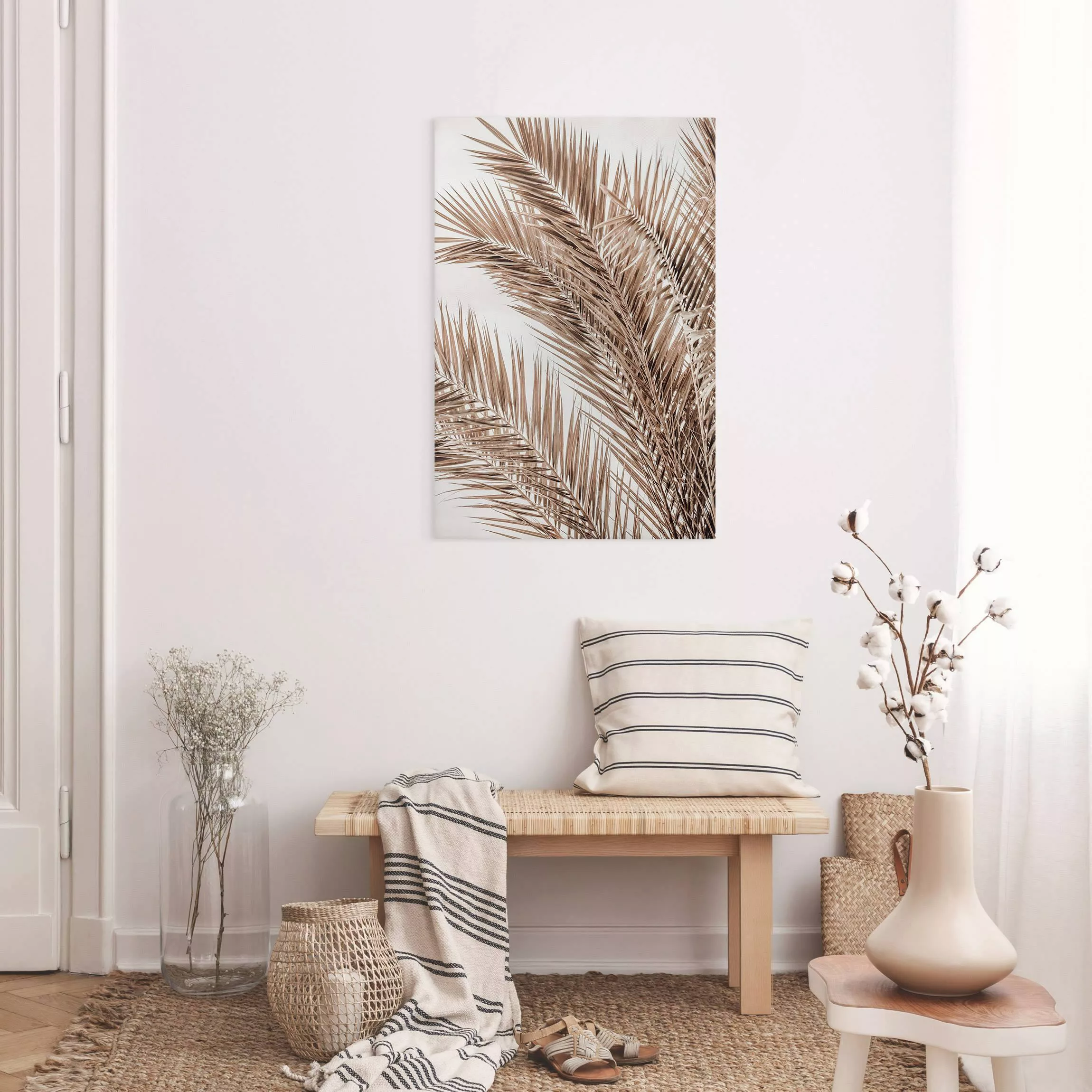Leinwandbild Bronzefarbene Palmenwedel günstig online kaufen