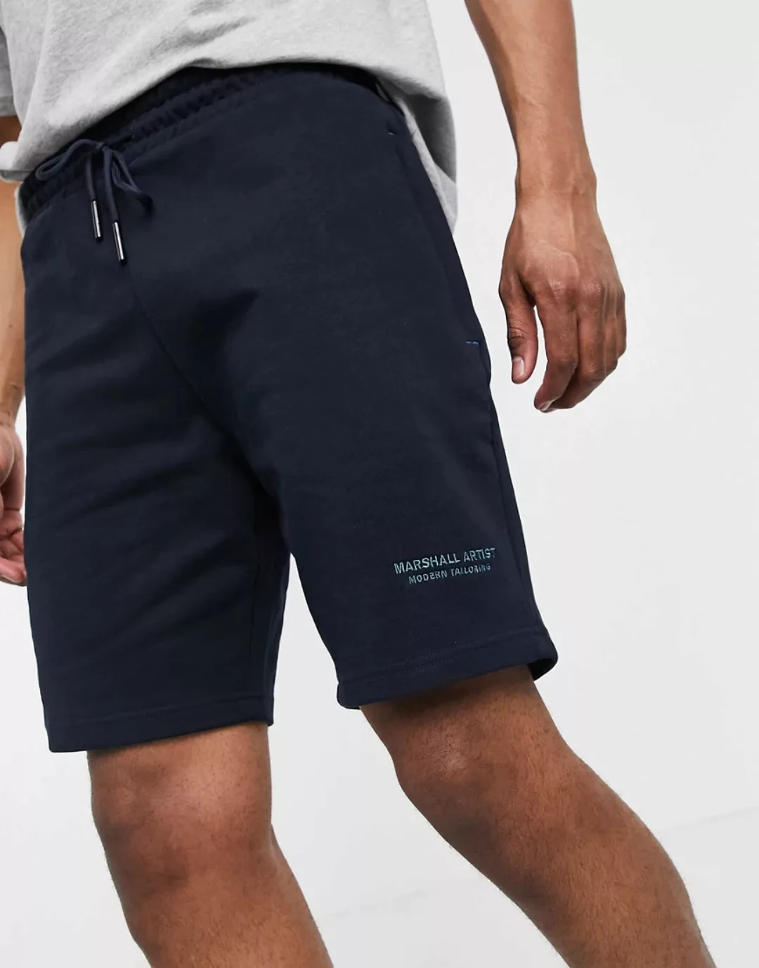Marshall Artist – Jersey-Shorts in Marine-Marineblau günstig online kaufen