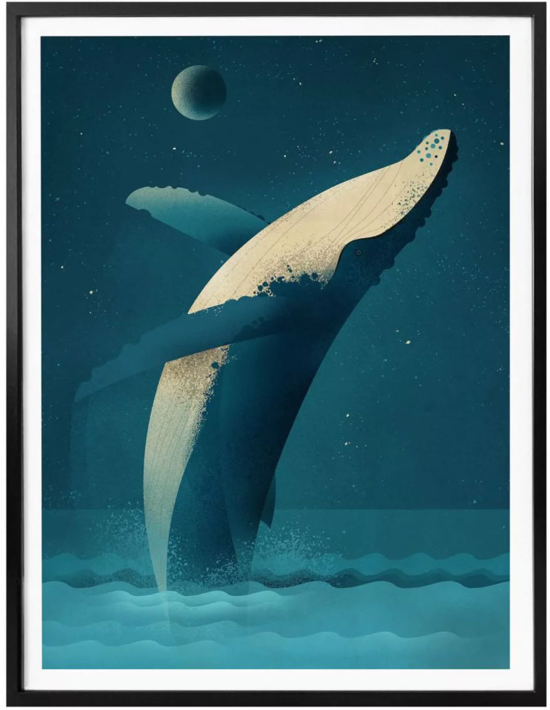 Wall-Art Poster »Humpback Whale«, Schriftzug, (1 St.) günstig online kaufen