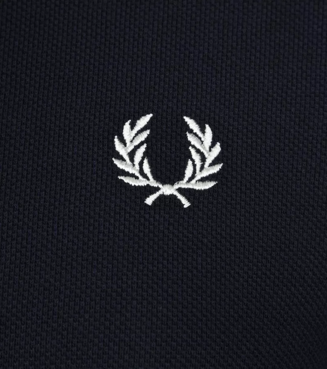 Fred Perry Polo Marine Dunkelblau mit weißen Doppelstreifen - Größe S günstig online kaufen