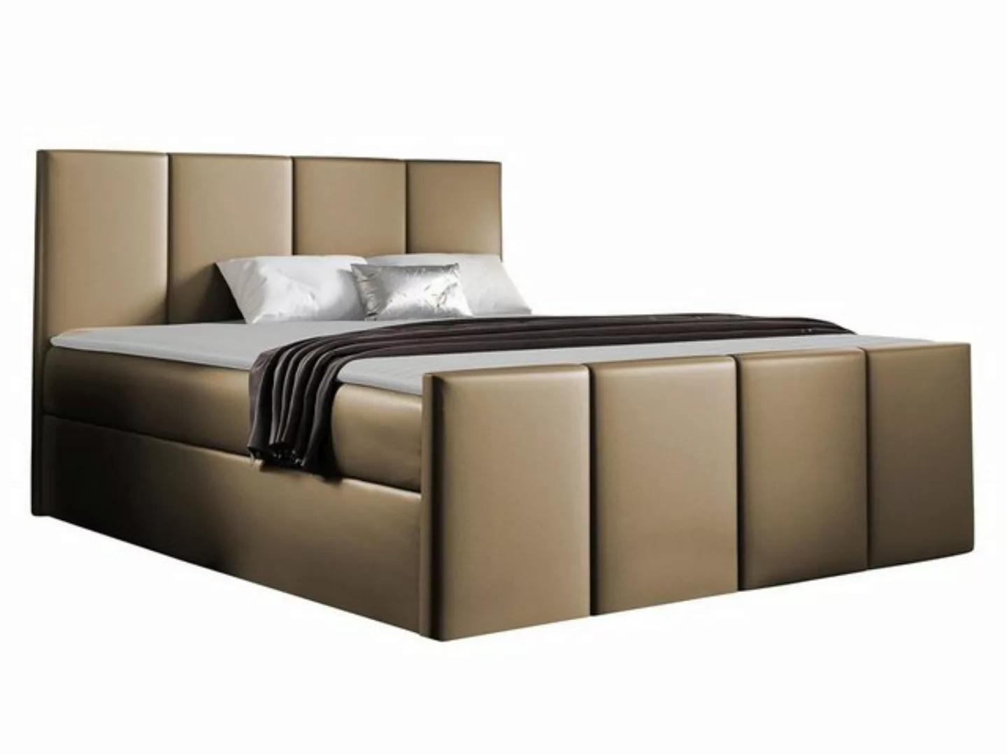 MIRJAN24 Boxspringbett Lars (Polsterkopfteil und Fußteil, Matratze, Topper) günstig online kaufen