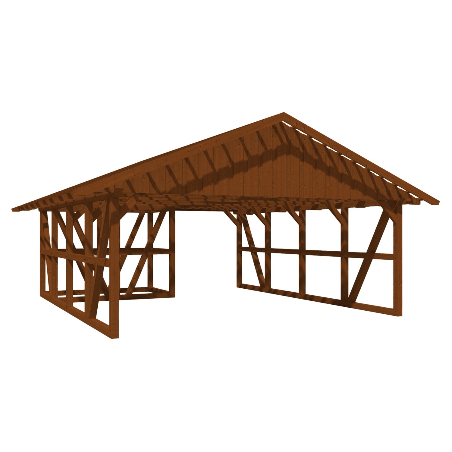 Skan Holz Carport Schwarzwald m. Dachlattung u. Abstellr. A 684 x 772 cm Nu günstig online kaufen