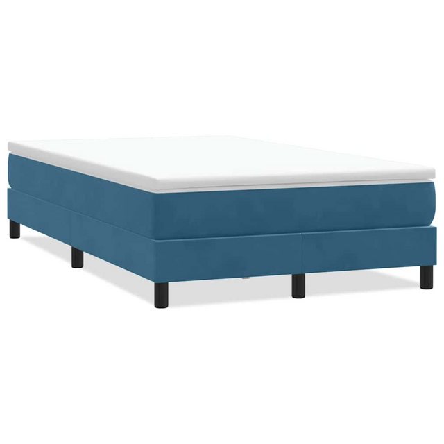 vidaXL Boxspringbett, Boxspringbett ohne Matratze Dunkelblau 120x220 cm Sam günstig online kaufen