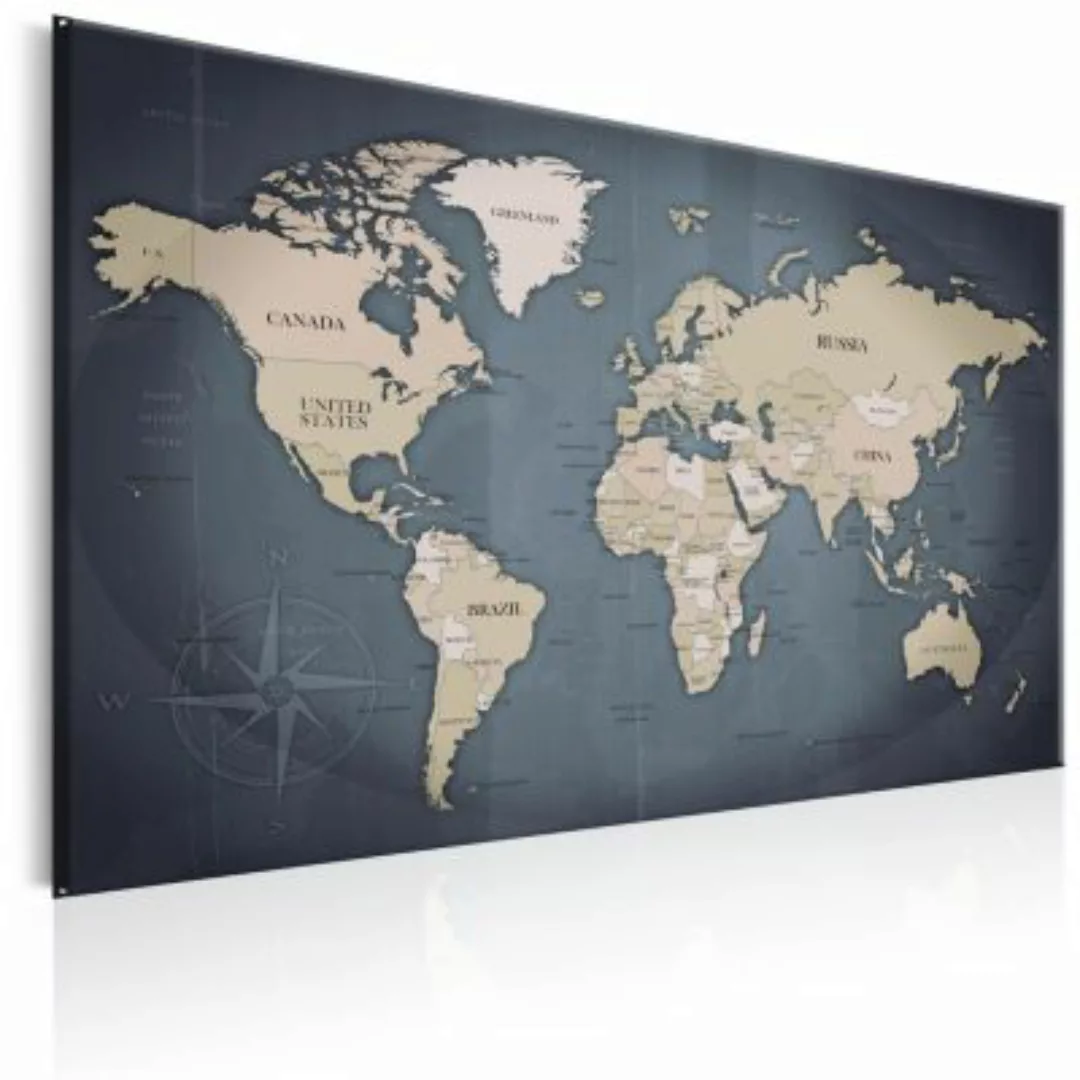 artgeist Wandbild World Map: Shades of Grey beige/grau Gr. 60 x 40 günstig online kaufen