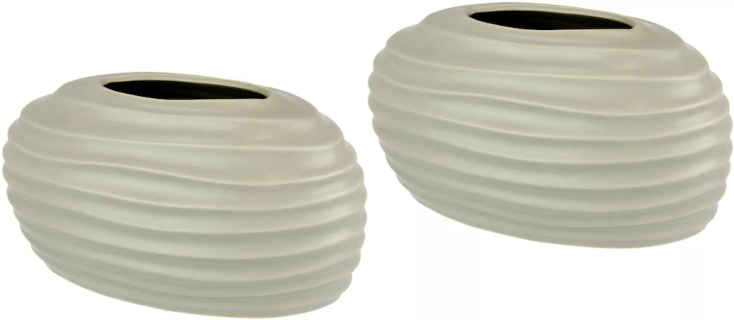 I.GE.A. Dekovase "Keramik-Vase", 2er Set Kleine Vase Weiß Modern Keramik Ti günstig online kaufen