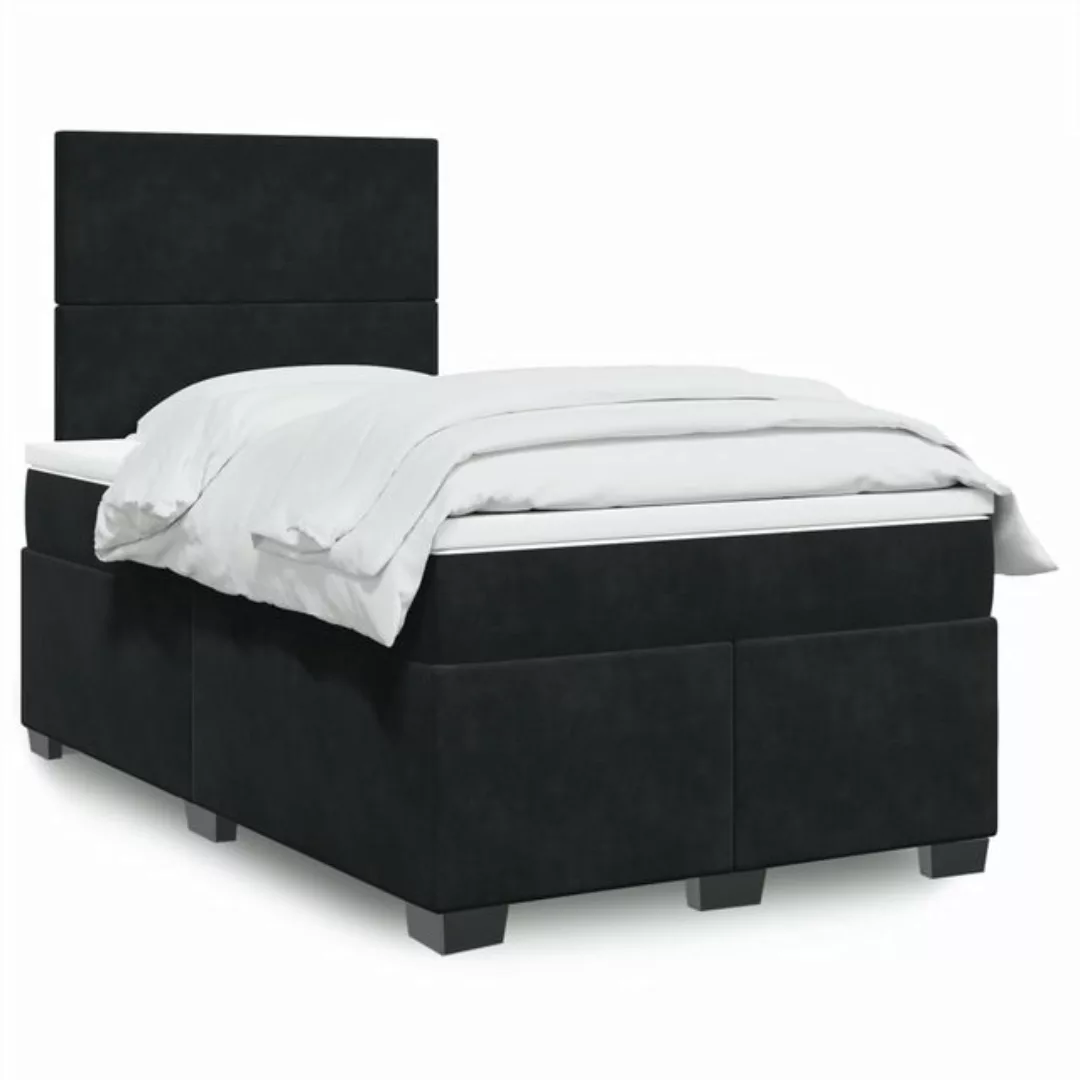 vidaXL Boxspringbett mit Matratze Schwarz 120x200 cm Samt2107155 günstig online kaufen