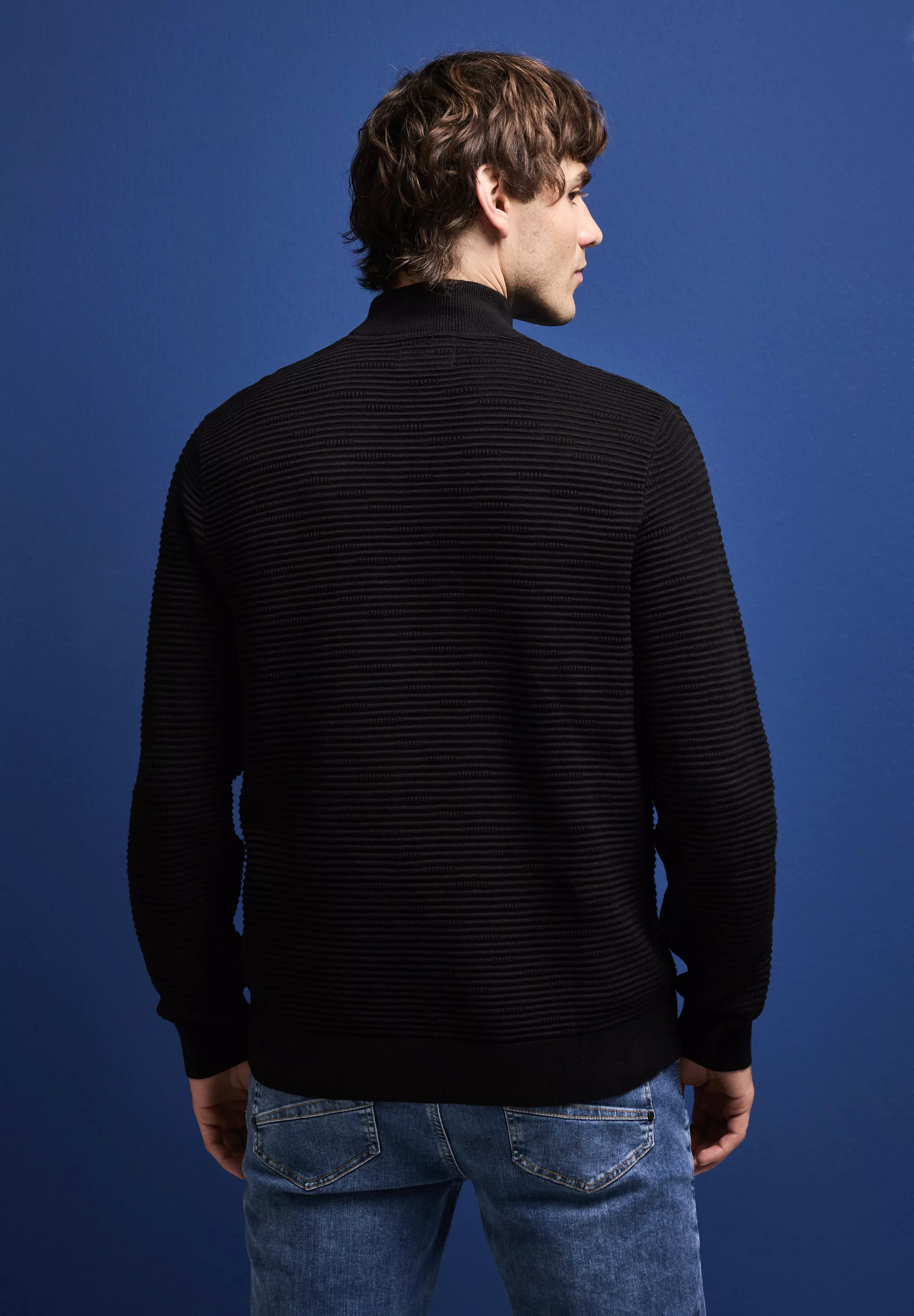 STREET ONE MEN Stehkragenpullover, aus reiner Baumwolle günstig online kaufen