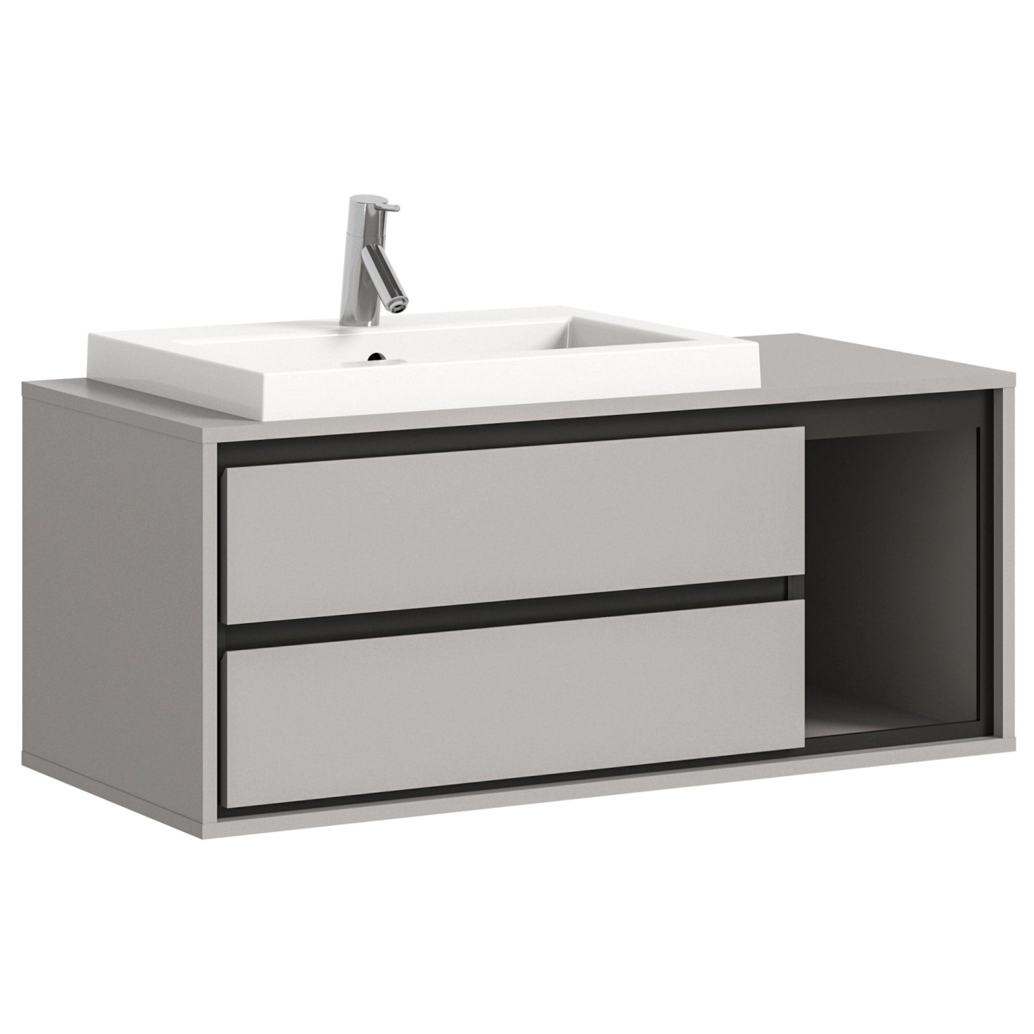 xonox.home Waschtisch-Set Jaru, Grau Melamin Modern günstig online kaufen