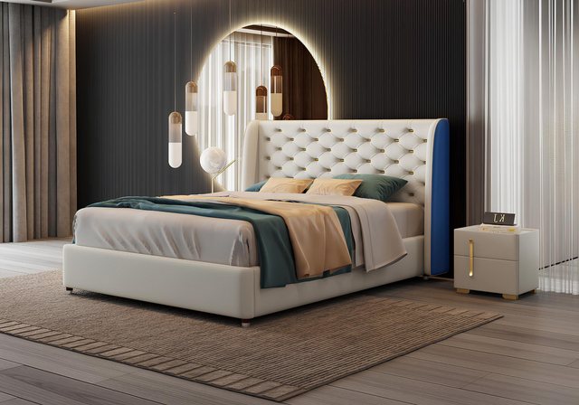 Xlmoebel Bett Luxuriöses Doppelbett mit elegantem Polsterdesign für Hotelzi günstig online kaufen