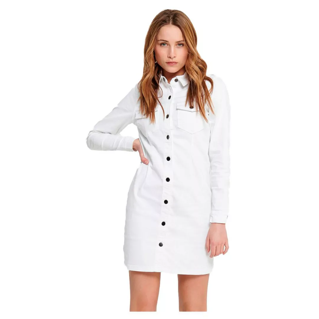 Jdy Sanna Denim Mix Kurzes Kleid XS White günstig online kaufen