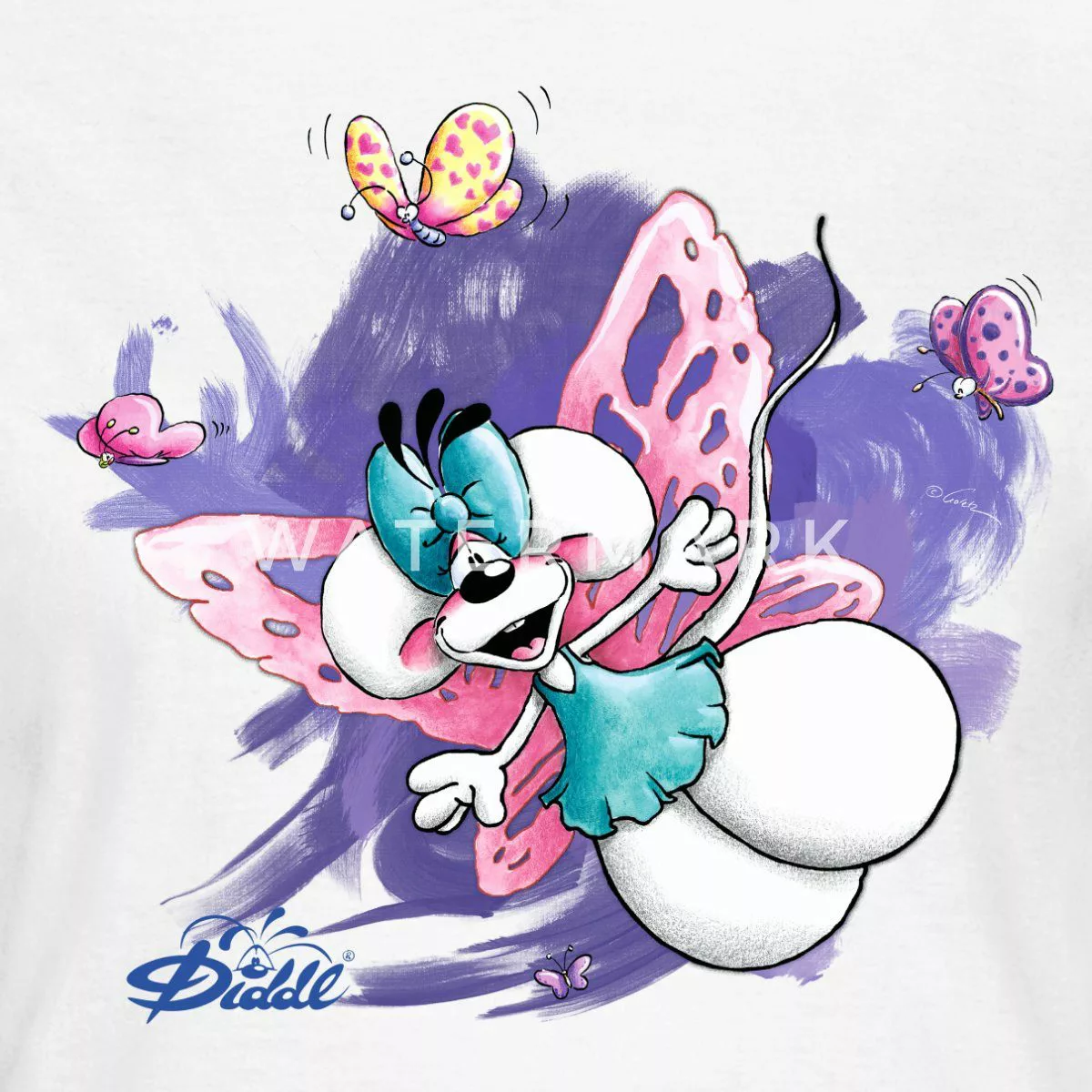Spreadshirt T-Shirt Diddl Diddlina Mit Schmetterlingsflügeln günstig online kaufen