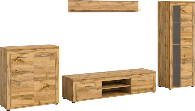INOSIGN Wohnwand »Aosta, Breite 330cm, best. aus Highboard, Lowboard, Wandb günstig online kaufen