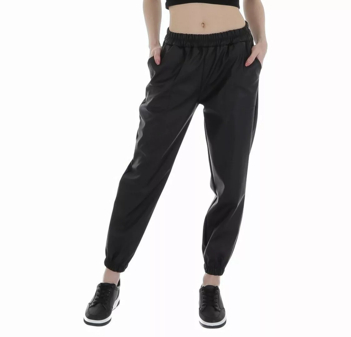 Ital-Design Lederimitathose Damen Freizeit (80182714) Stretch Jogginghose i günstig online kaufen