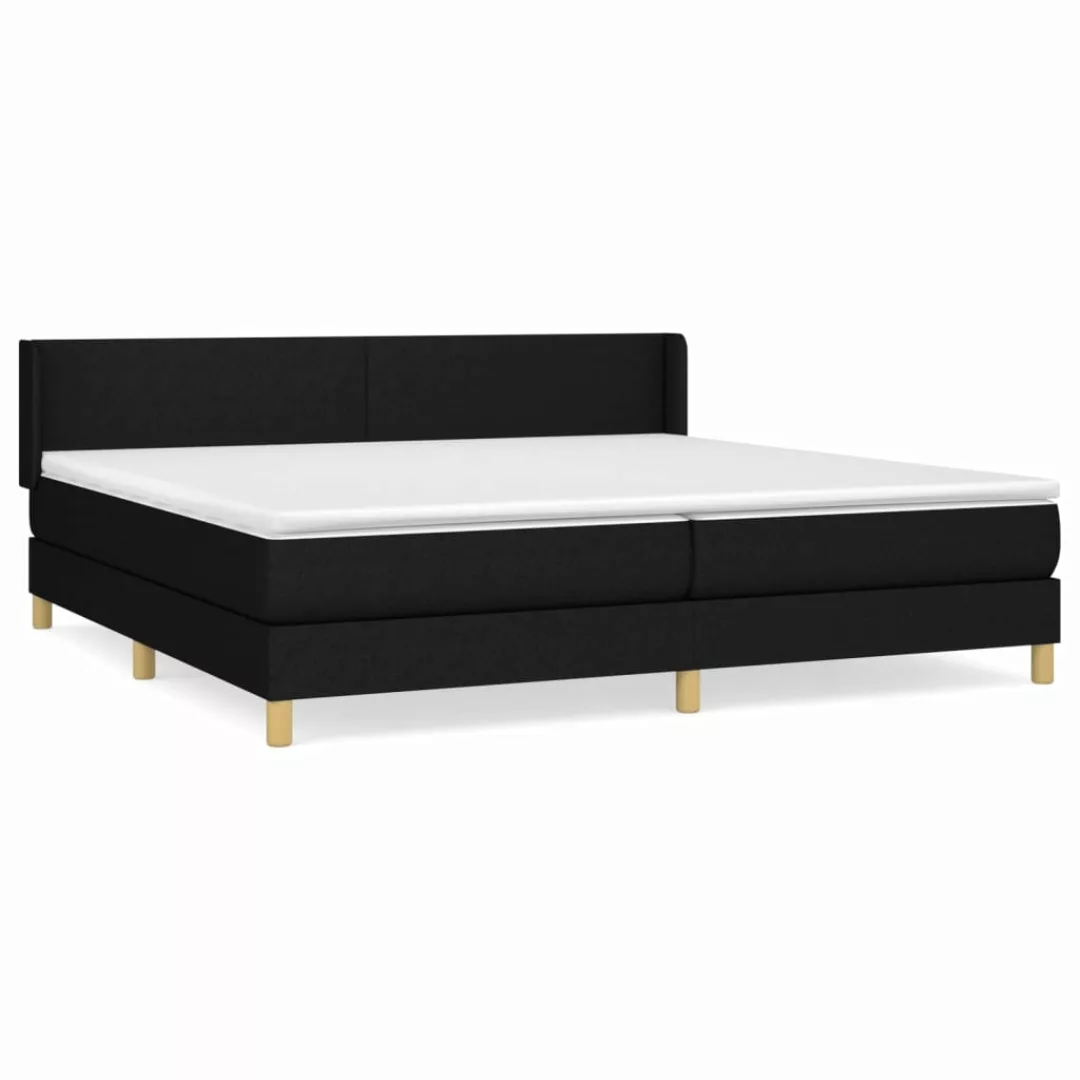 Vidaxl Boxspringbett Mit Matratze Schwarz 200x200 Cm Stoff günstig online kaufen