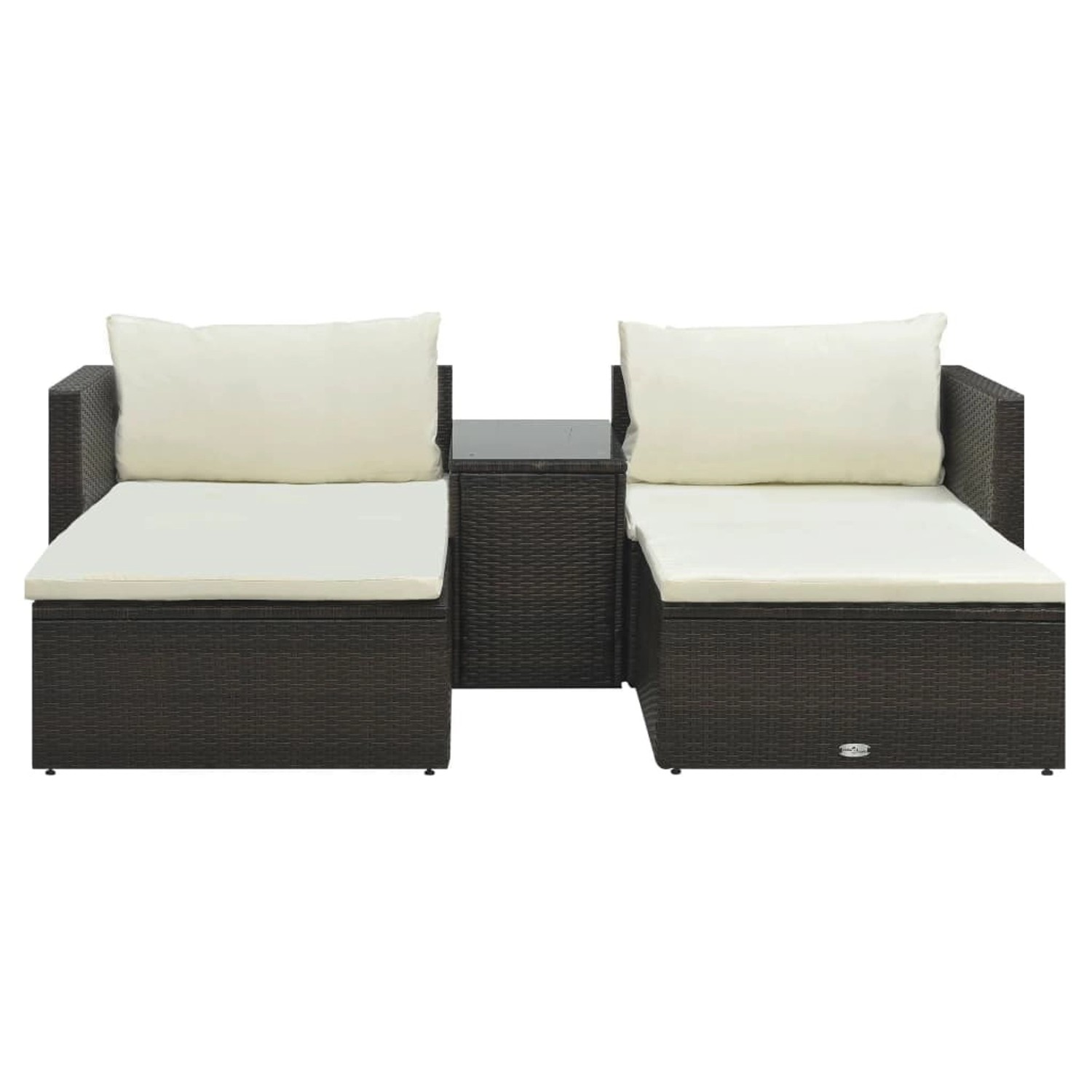 5-tlg. Garten-lounge-set Mit Auflagen Poly Rattan Braun günstig online kaufen