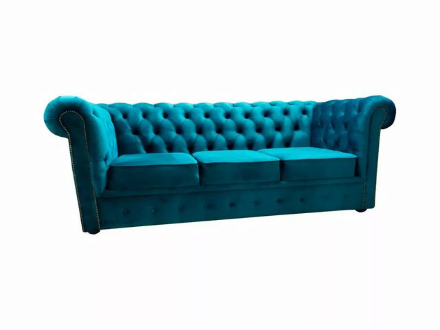 JVmoebel Chesterfield-Sofa Klassisches 3-Sitzer Sofa in chesterfield blau günstig online kaufen