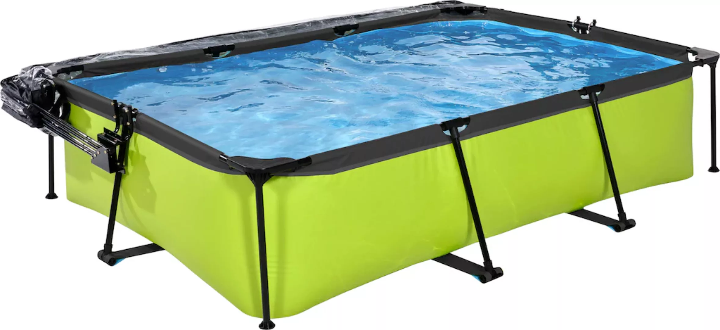 EXIT Lime Pool Grün 300 x 200 x 65 cm m. Filterpumpe u. Abdeckung günstig online kaufen