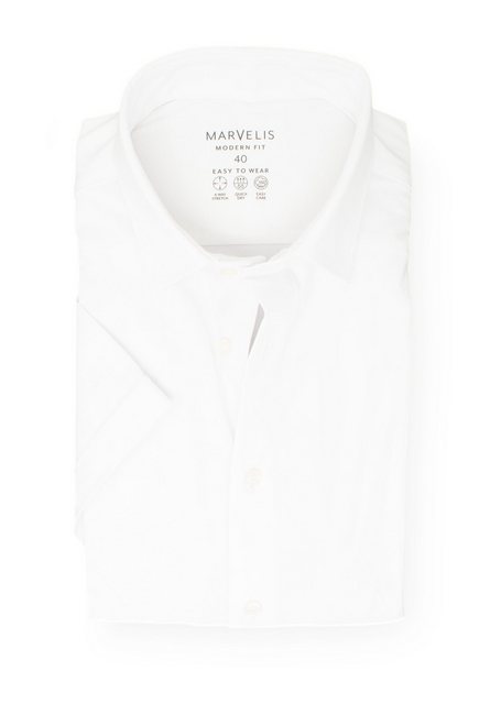 MARVELIS Kurzarmhemd Easy to Wear - Kurzarmhemd - Modern Fit - Einfarbig - günstig online kaufen