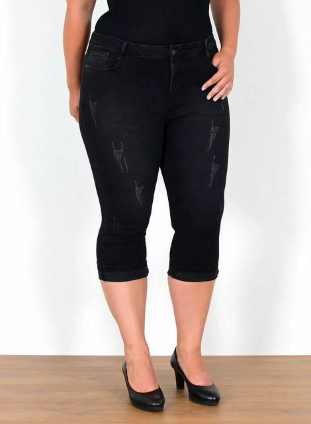 ESRA 3/4-Jeans Capri Jeans Damen High Waist Hose Stretch 3/4 Jeans kurze Je günstig online kaufen