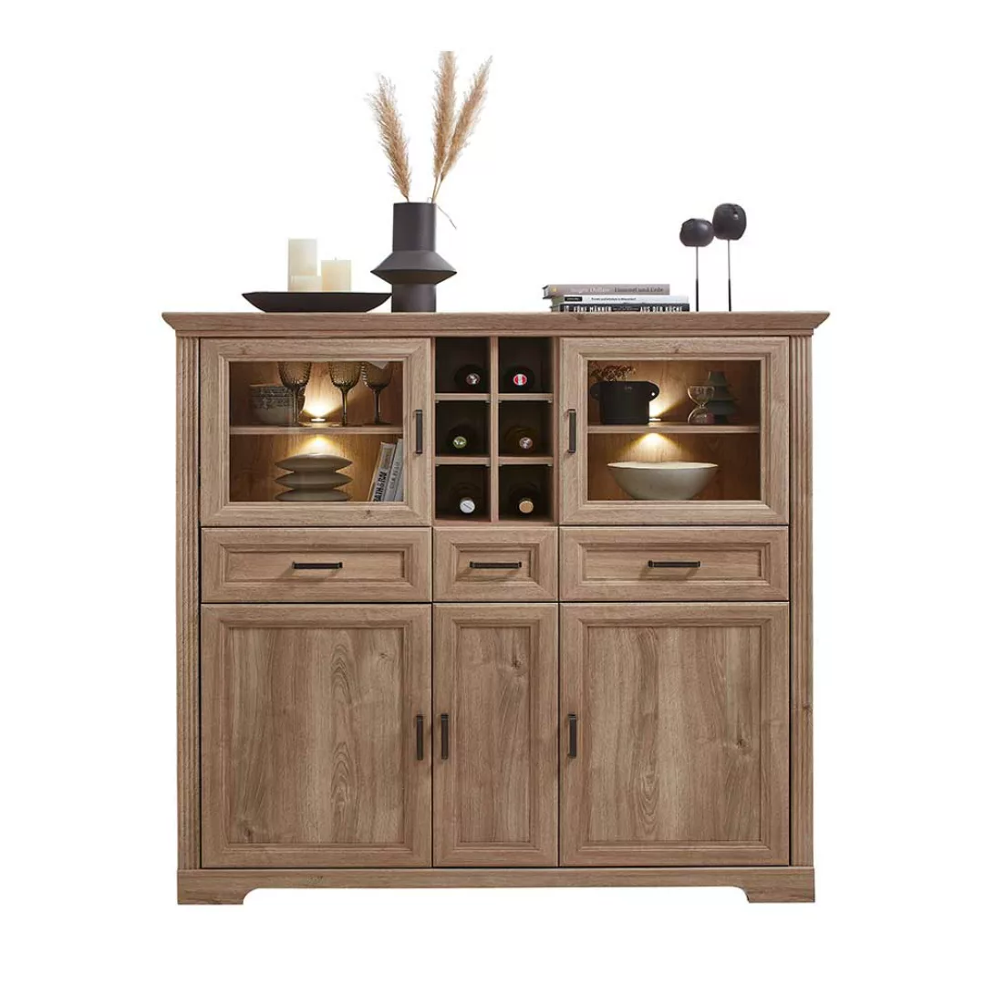 Highboard mit Platz für 6 Flaschen Landhausstil günstig online kaufen