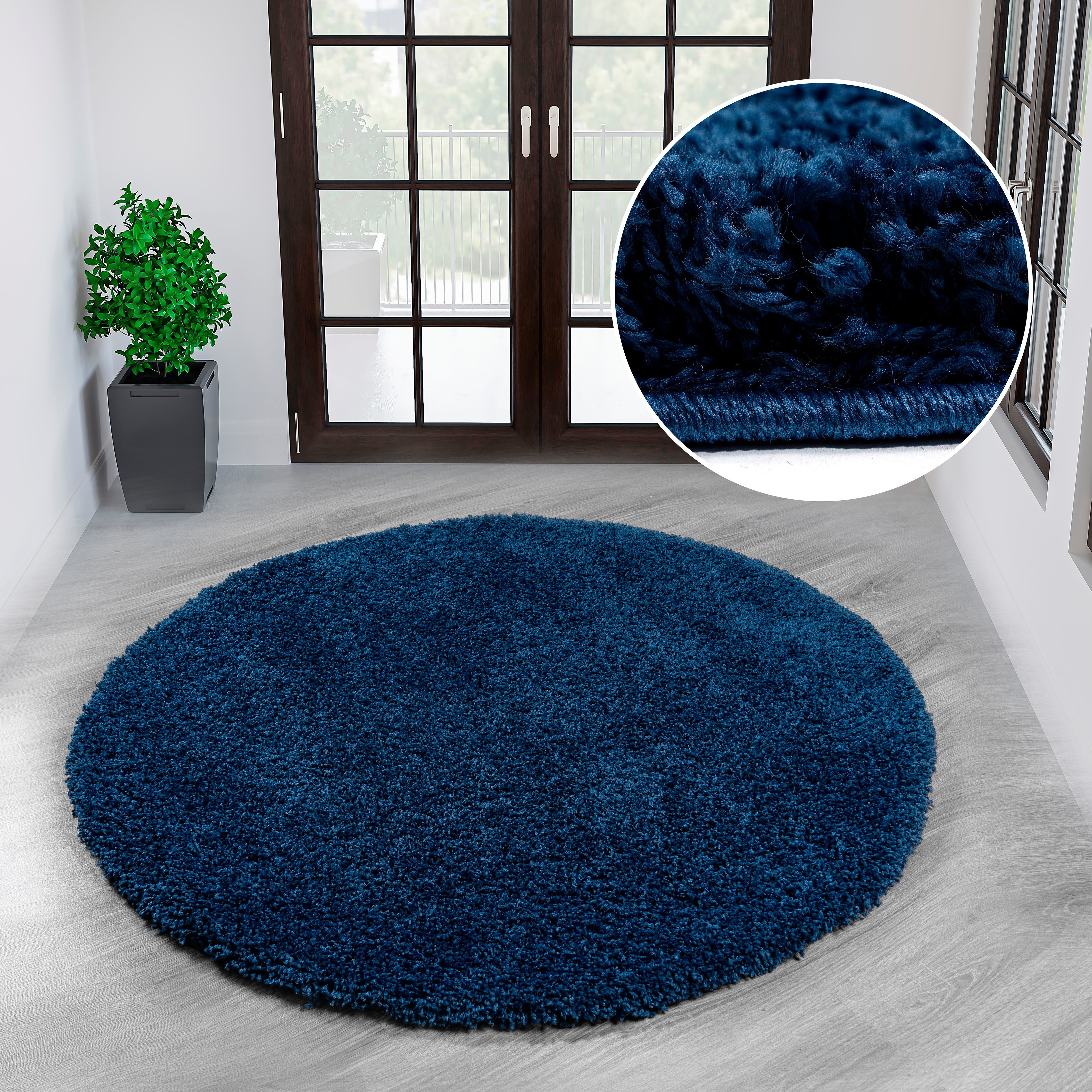 my home Teppich Shaggy 30, rund, günstig online kaufen