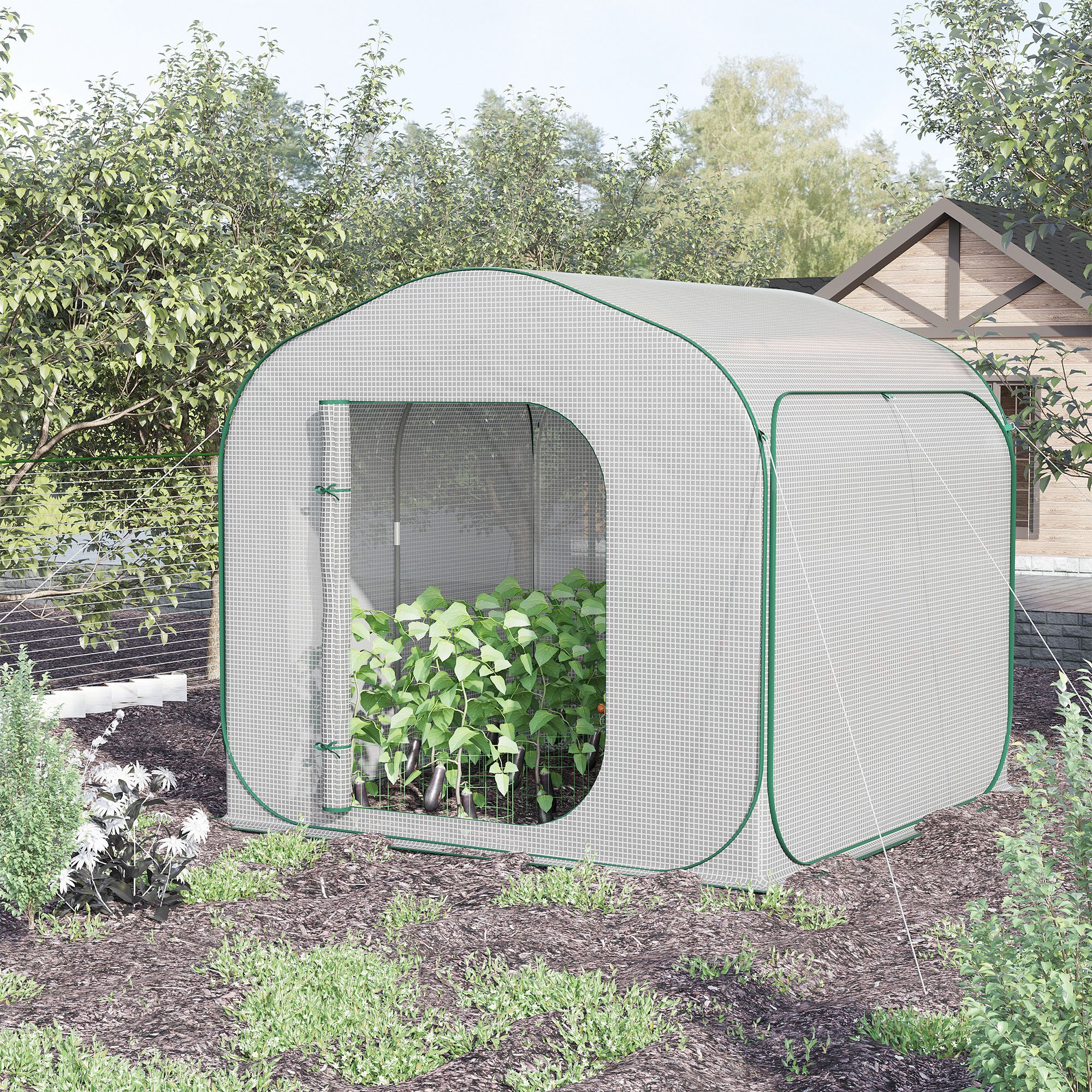 Outsunny Gewächshaus Pop-up 2 x 2 m - Garten Gewächshaus 4,33 m² Wintergewä günstig online kaufen