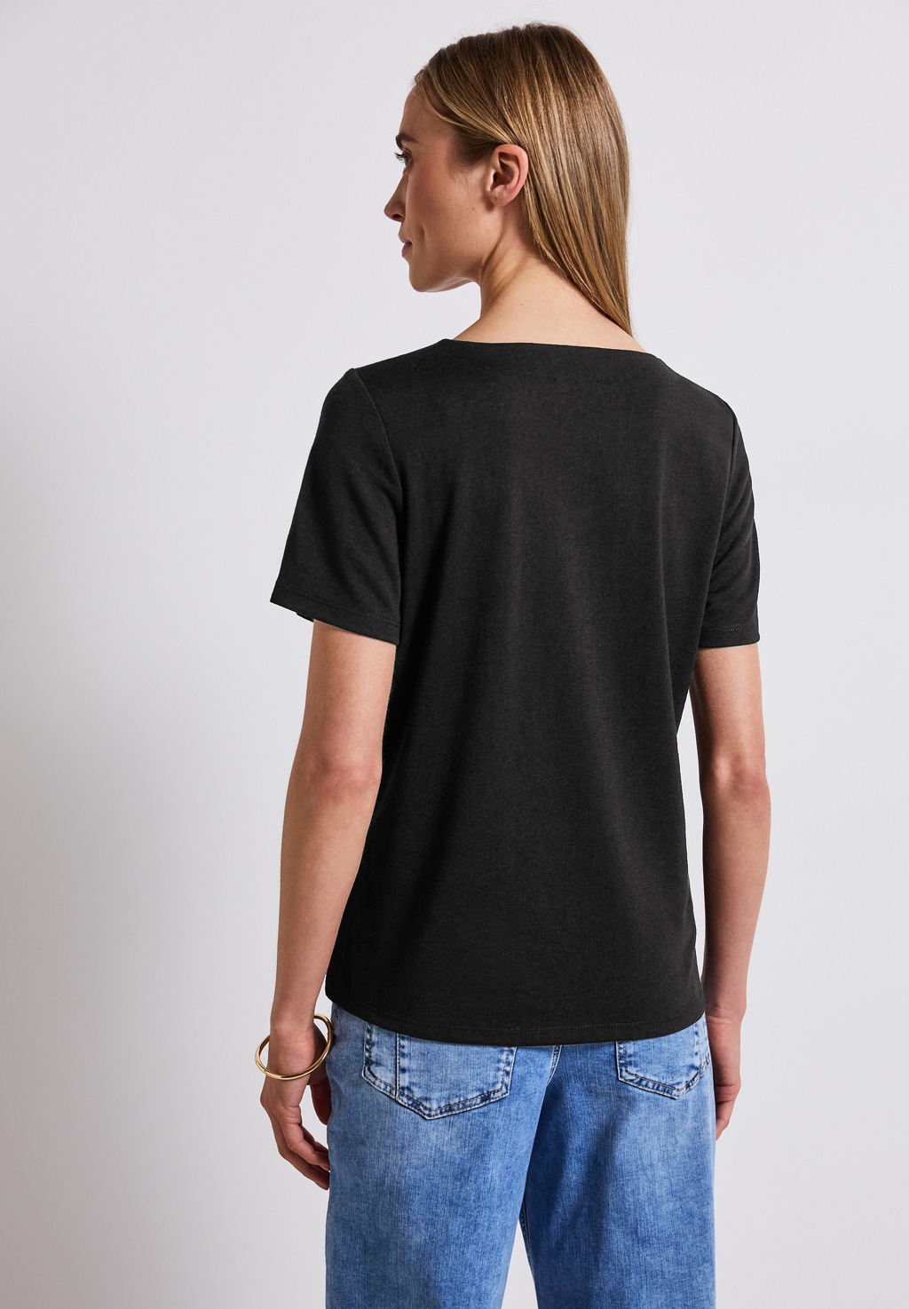 STREET ONE T-Shirt, aus elastischem Materialmix günstig online kaufen