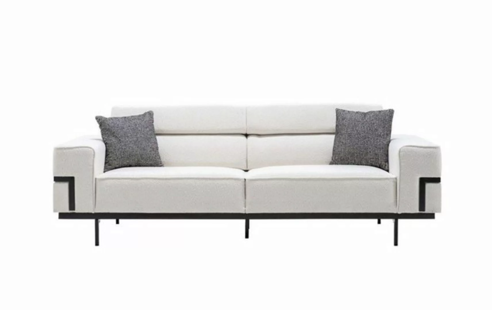 JVmoebel Sofa Wohnzimmer Weißes Textilsofa Exklusiver Dreisitzer Polster Co günstig online kaufen